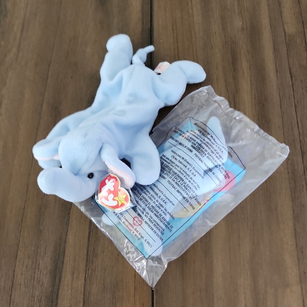 Ty Peanut The Elephant Beanie & Teenie Beanie Baby Set